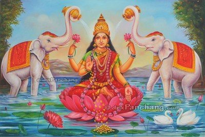 Maha Lakshmi Oil Painting