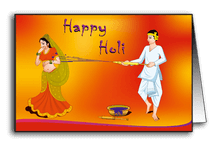 Couple Playing Holi With Pichkari