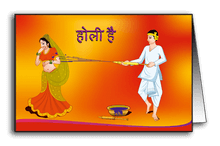 Couple Playing Holi With Pichkari