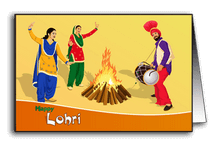People celebrating Lohri
