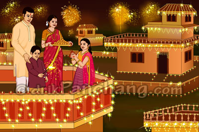 Diwali celbrations after Puja