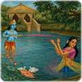 Krishna Radha Playing Holi