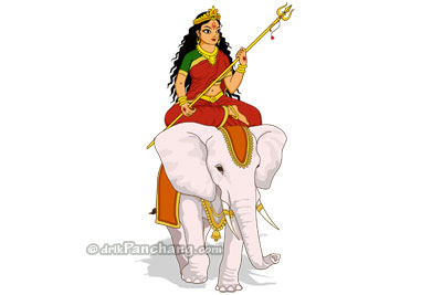 Arrival of Durga on Elephant