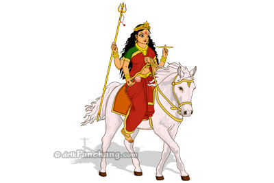 Arrival of Durga on Horse