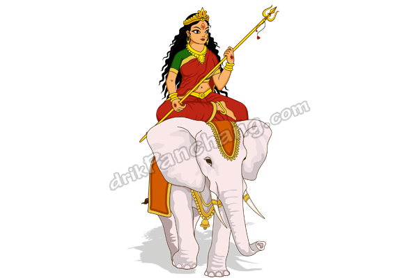 Durga Arrival on Elephant