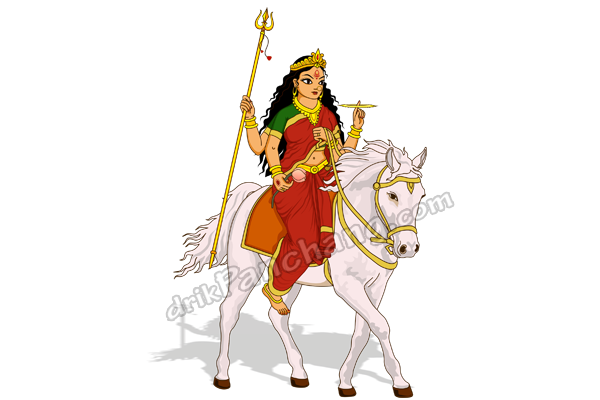 Durga Arrival on Horse