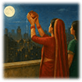 Women giving Arghya on Purnima
