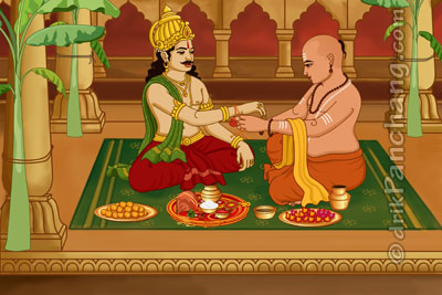 Purohit Tying Raksha Potli