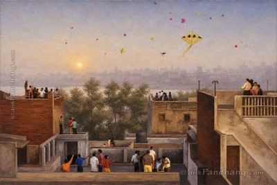 flying Kites on Makar Sankranti