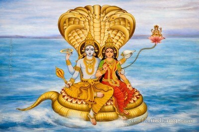 Lord Vishnu with Goddess Lakshmi