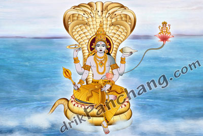 Lord Vishnu in Ksheer Sagar