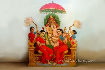 Lord Ganesha with Riddhi Siddhi