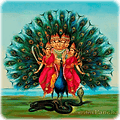 Lord Murugan sitting on peacock