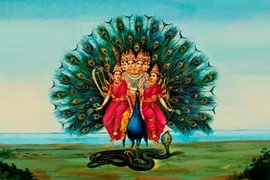 Lord Murugan sitting on peacock