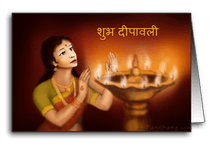 Lady with Diwali Lamp