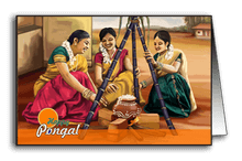 Ladies preparing Pongal