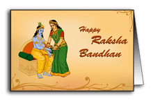 Draupadi Tying Rakhi to Lord Krishna