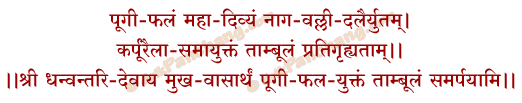 Tambula Samarpan Mantra in Hindi