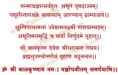 Krishna Yajnopavitam Mantra in Hindi
