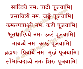 Vat Savitri Anga Puja Mantra in Hindi
