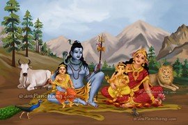 Lord Shiva with His family