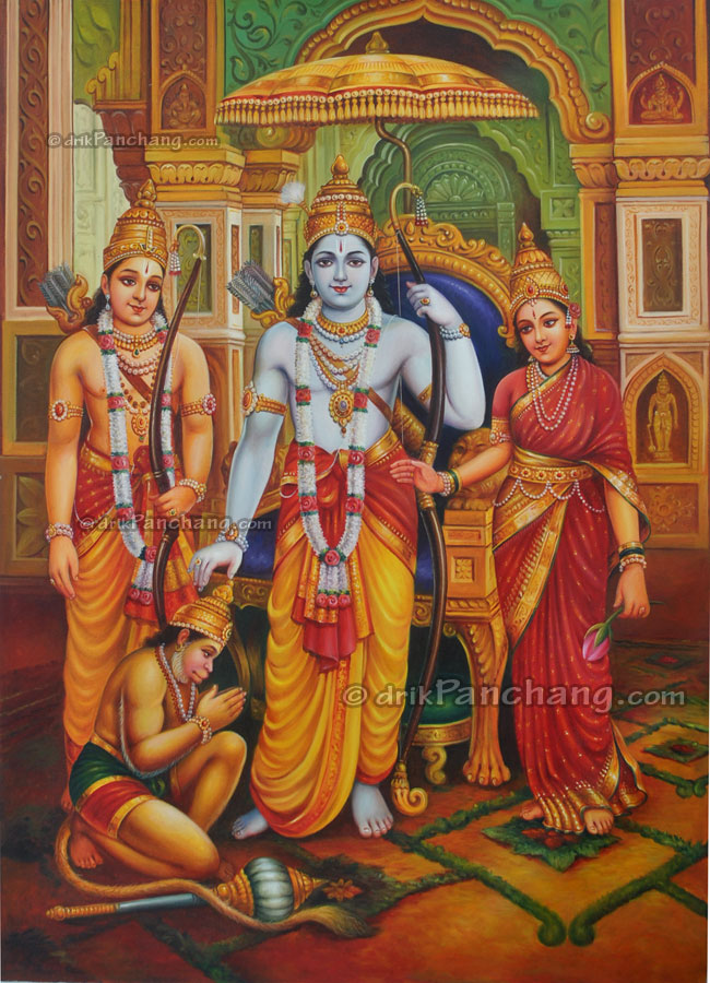 Rama Darbar Oil Painting