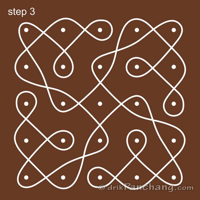 Line Rangoli 5x5 5x5 Dot Rangoli | 5x5 Dot Rangoli Design | 5x5 Dot Rangoli Designs ...