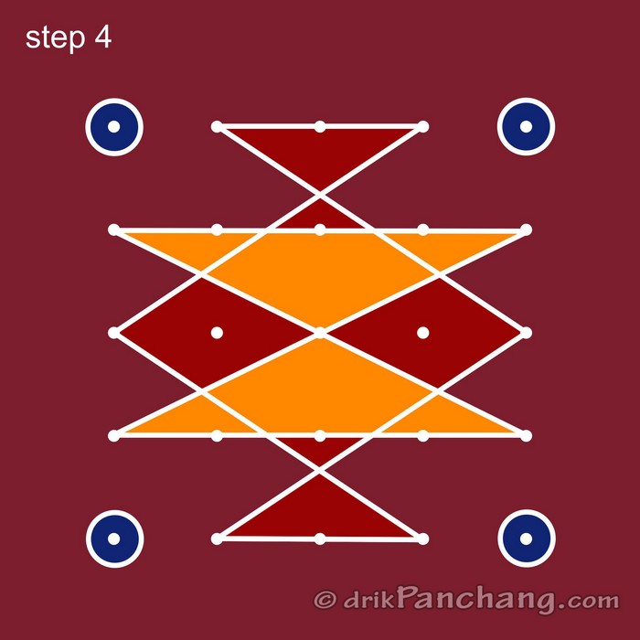 Line Rangoli 5x5 5x5 Dot Rangoli | 5x5 Dot Rangoli Design | 5x5 Dot Rangoli Designs ...