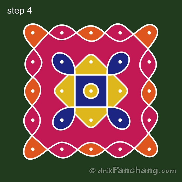 Line Rangoli 5x5 5x5 Dot Rangoli | 5x5 Dot Rangoli Design | 5x5 Dot Rangoli Designs ...
