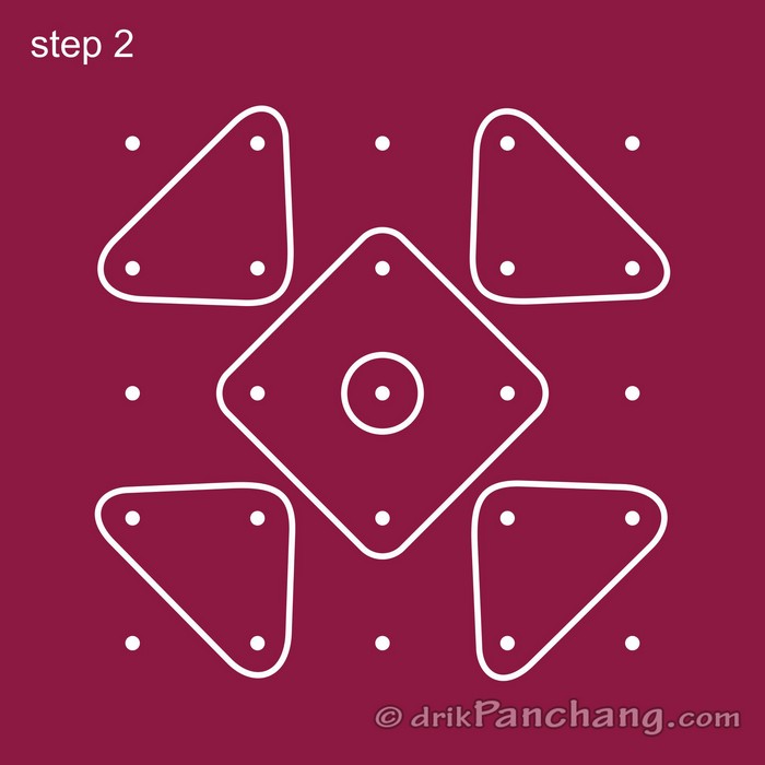 Line Rangoli 5x5 5x5 Dot Rangoli | 5x5 Dot Rangoli Design | 5x5 Dot Rangoli Designs ...