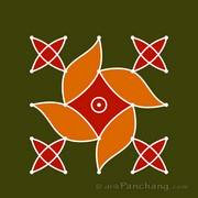 simple rangoli designs with 5 dots