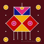 simple rangoli designs with 5 dots