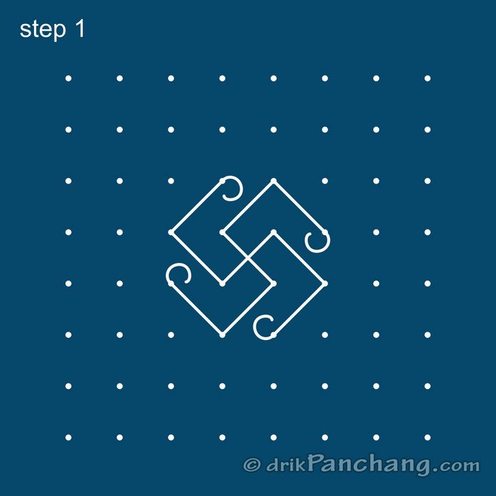 8x8 Dot Rangoli | 8x8 Dot Rangoli Design | 8x8 Dot Rangoli Designs ...