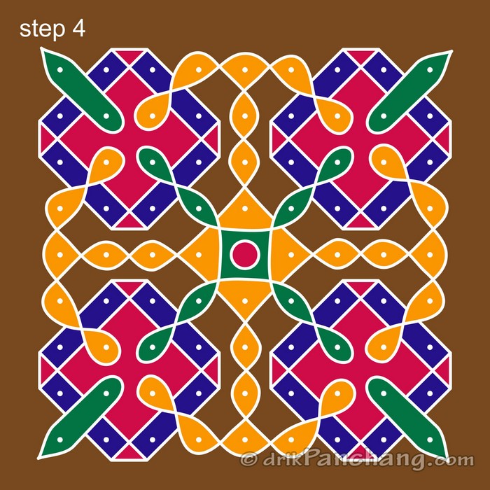 9x9 Dot Rangoli | 9x9 Dot Rangoli Design | 9x9 Dot Rangoli Designs ...