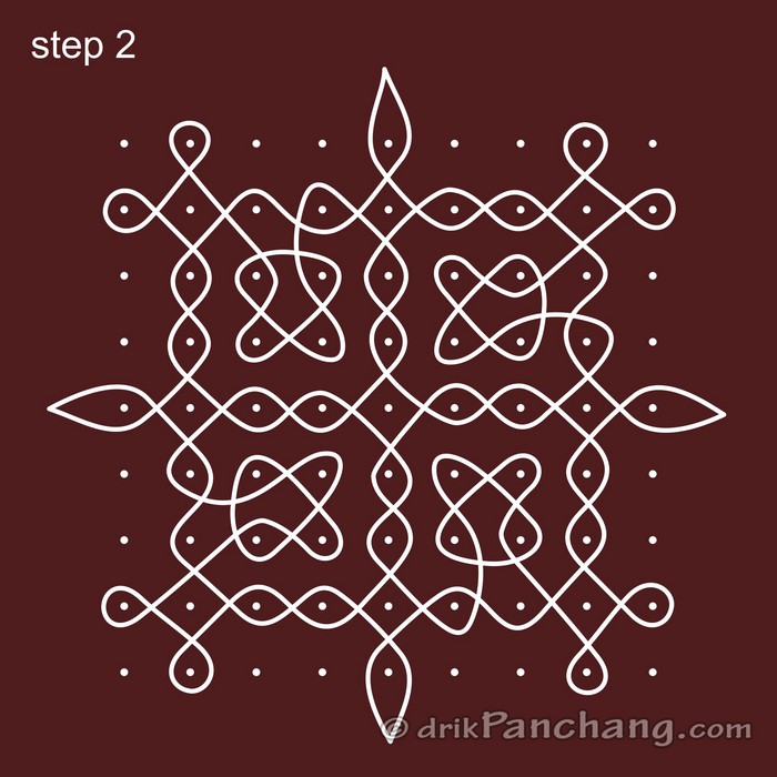 9x9 Dot Rangoli | 9x9 Dot Rangoli Design | 9x9 Dot Rangoli Designs ...