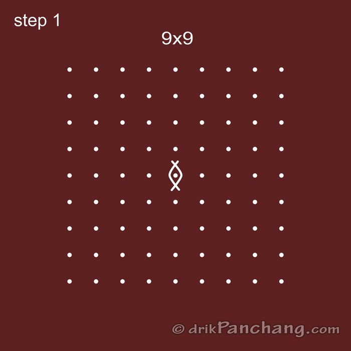 9x9 Dot Rangoli | 9x9 Dot Rangoli Design | 9x9 Dot Rangoli Designs ...