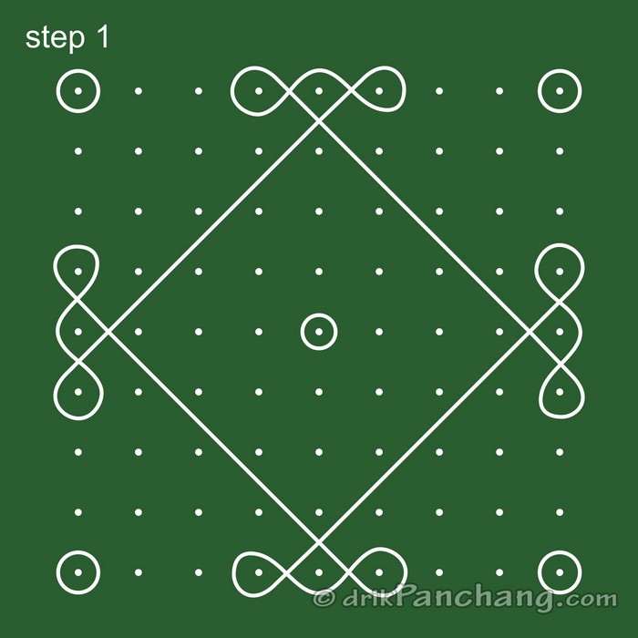 9x9 Dot Rangoli | 9x9 Dot Rangoli Design | 9x9 Dot Rangoli Designs ...