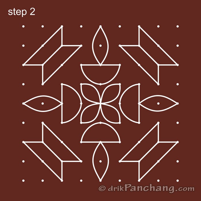 9x9 Dot Rangoli | 9x9 Dot Rangoli Design | 9x9 Dot Rangoli Designs ...