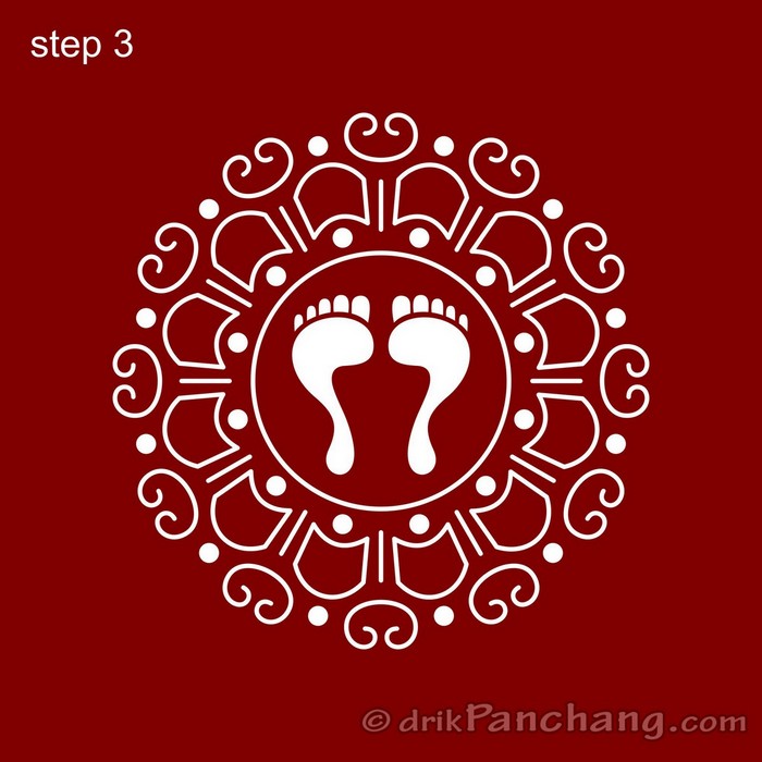 Lakshmi Pada Rangoli | Lakshmi Feet Rangoli Design | Rangoli Designs ...