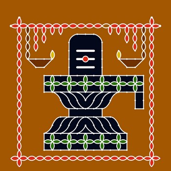 Shiva Linga Rangoli | Lord Shiva Rangoli Designs | Shivaratri Kolam