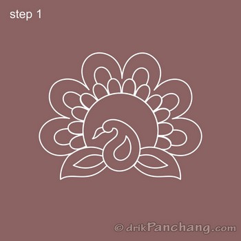 Peacock Rangoli Design | Rangoli Designs - Peacock Rangoli 1