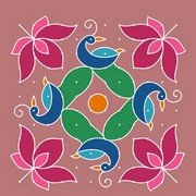 Peacock Rangoli 16