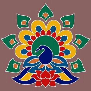 Peacock Rangoli Designs | Peacock Rangoli Patterns