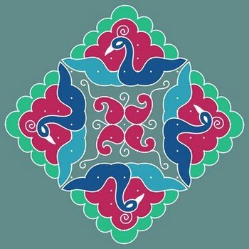 Peacock Rangoli Designs | Peacock Rangoli Patterns