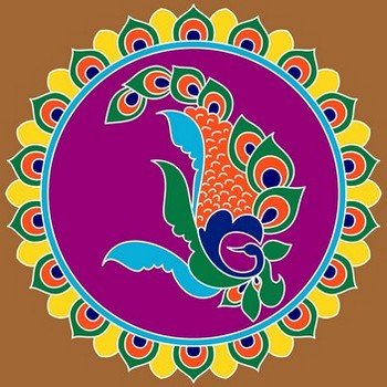 Peacock Rangoli Designs | Peacock Rangoli Patterns