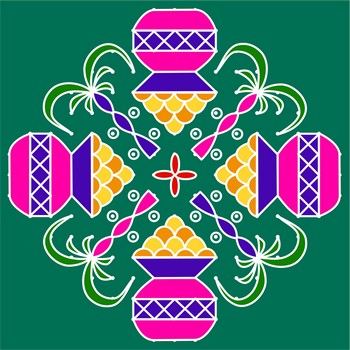 Sankranti Rangoli | Pongal Rangoli Design | Sankranti Designs - Pongal