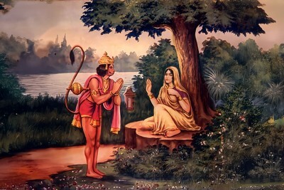 Lord Hanuman Meets Sita Mata in Ashoka Vatika